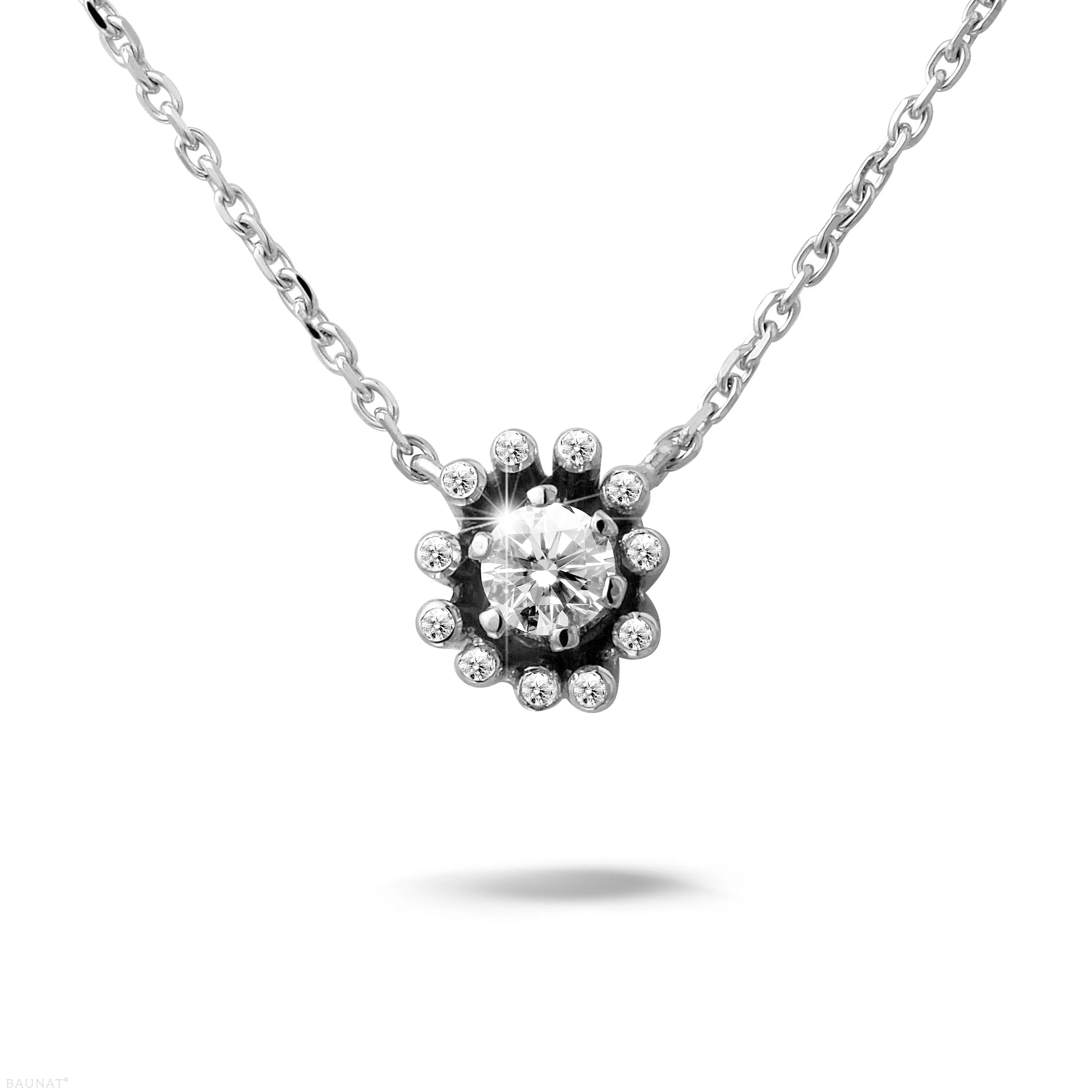 0.25 quilates colgante diamante diseño en oro blanco 