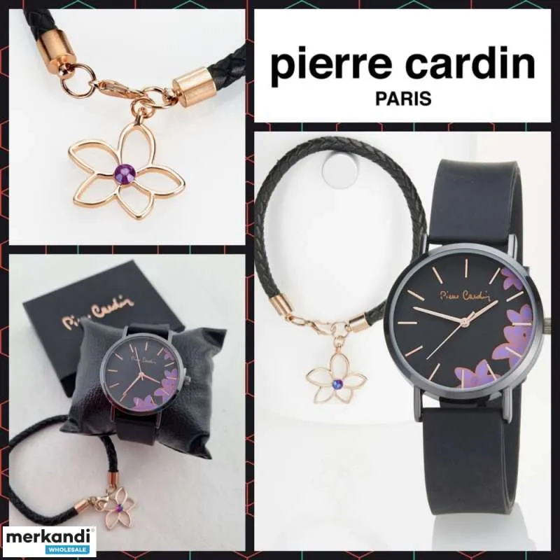 080037 reloj de mujer con brazalete de Pierre Cardin, elaborado en una elegante combinación de colores negro y morado