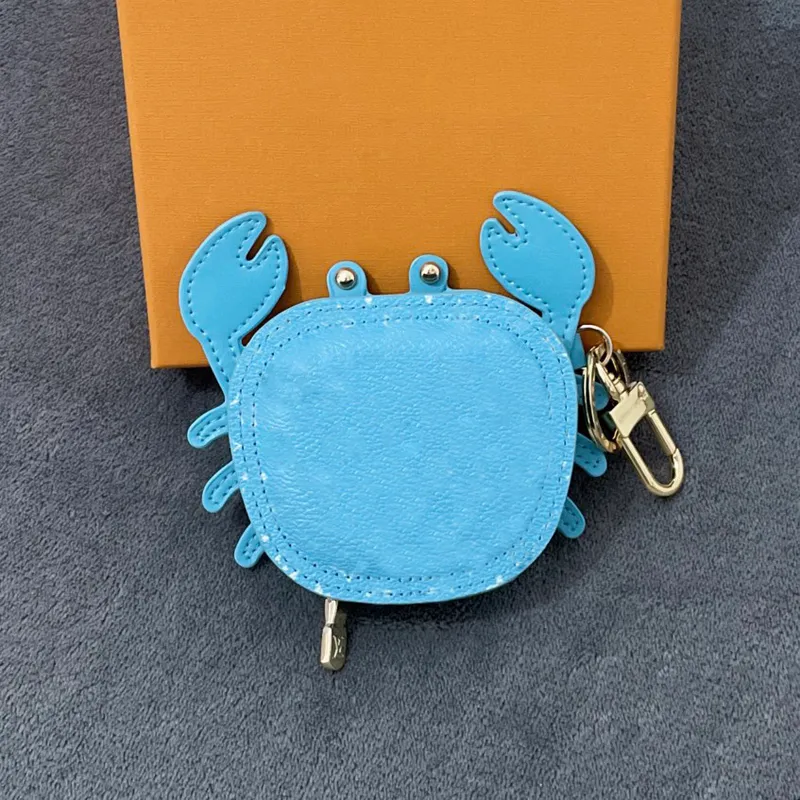 11x10x33cm Diseñador de lujo Carta de flores Impresión Modelo de cangrejo llavero llave Keychains Geometry Keychain