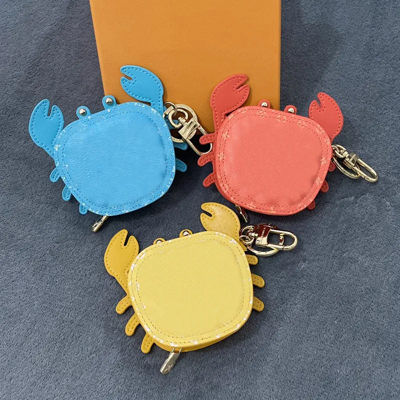 11x10x33cm Diseñador de lujo Carta de flores Impresión Modelo de cangrejo llavero llave Keychains Geometry Keychain