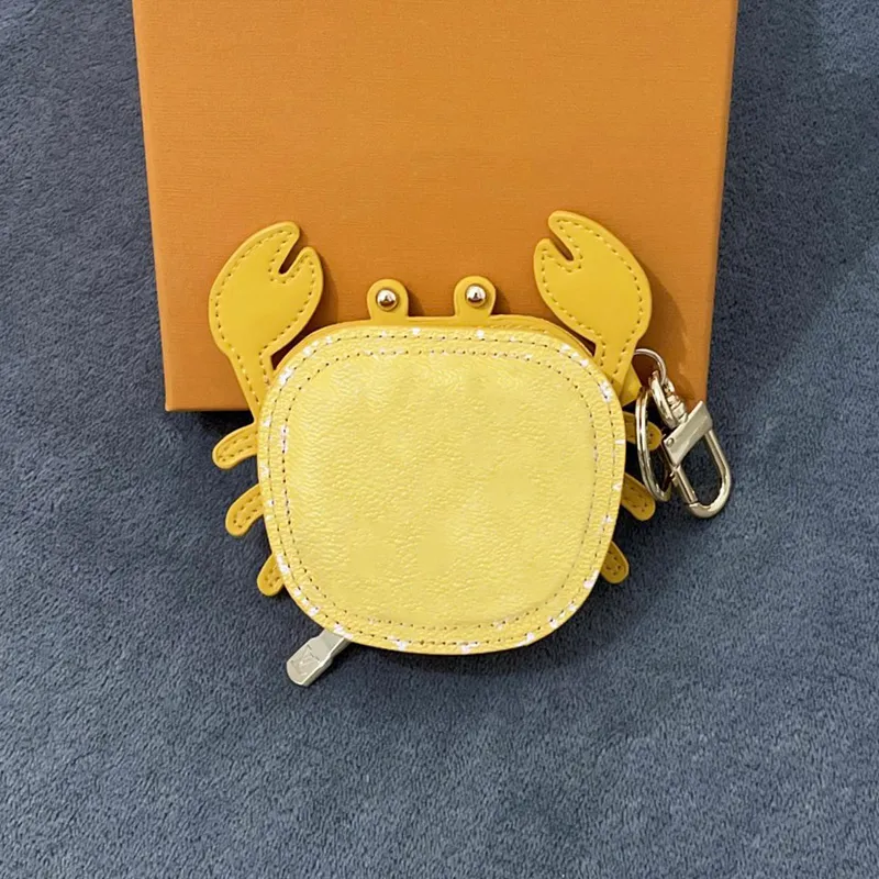 11x10x33cm Diseñador de lujo Carta de flores Impresión Modelo de cangrejo llavero llave Keychains Geometry Keychain