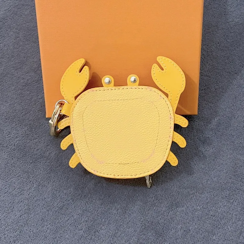 11x10x33cm Diseñador de lujo Carta de flores Impresión Modelo de cangrejo llavero llave Keychains Geometry Keychain