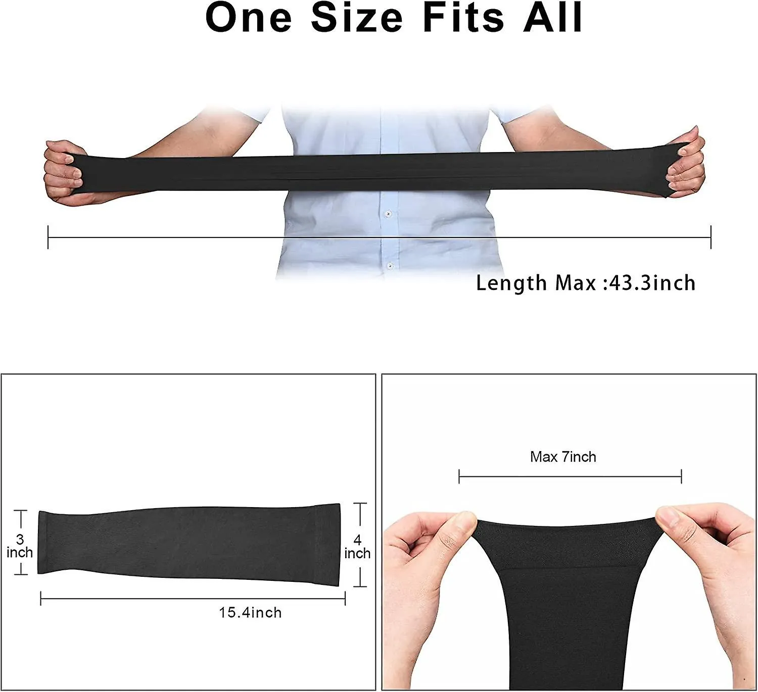 4 PAIRSUV SUN PROTECTION ARM SLEEVES FOR MEN & WOMEN（BLACK）
