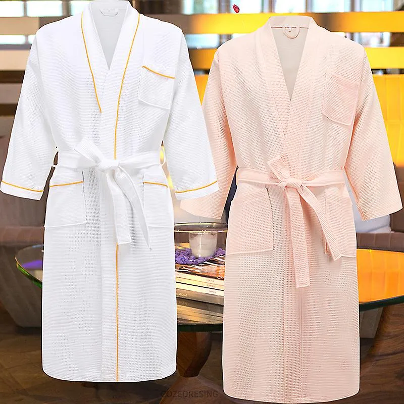 5 Star Hotel 100% Cotton Men Kimono Bathrobe Plus Size Towel Bath Robe Mens Waffle Robes for Women Long Dressing Gown Sleepwear