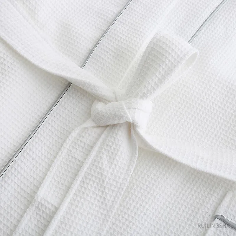 5 Star Hotel 100% Cotton Men Kimono Bathrobe Plus Size Towel Bath Robe Mens Waffle Robes for Women Long Dressing Gown Sleepwear