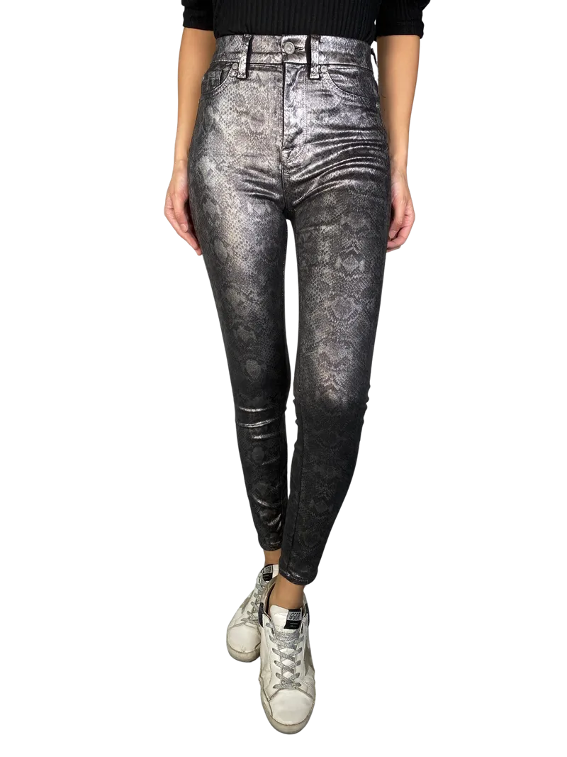 7 FOR ALLMANKIND Pantalón Coating Engomado Snake