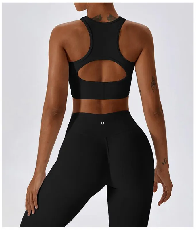 A120 Mujeres Sports Sports Bras Bell Botton Suit Up Bure de fitness de fitness Sports Sports Pilates Tema Hollow Beauty Back Tra