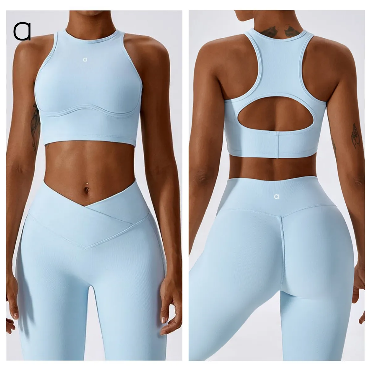 A120 Mujeres Sports Sports Bras Bell Botton Suit Up Bure de fitness de fitness Sports Sports Pilates Tema Hollow Beauty Back Tra