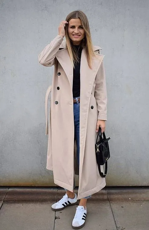 ABRIGO M.ASCHBE ORIGINAL LONG TRENCH COAT  CREAM  WOMEN´S