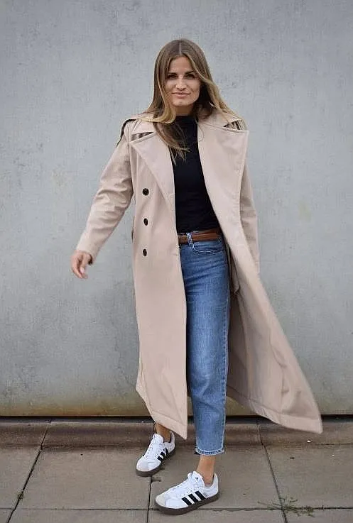 ABRIGO M.ASCHBE ORIGINAL LONG TRENCH COAT  CREAM  WOMEN´S