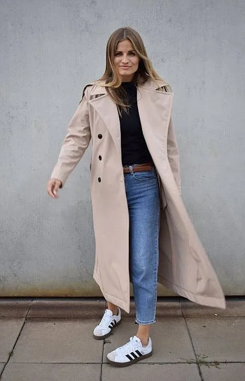 ABRIGO M.ASCHBE ORIGINAL LONG TRENCH COAT  CREAM  WOMEN´S