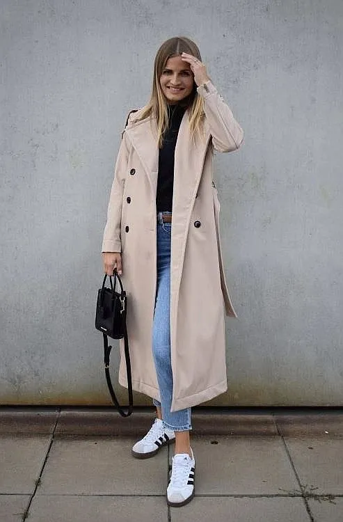 ABRIGO M.ASCHBE ORIGINAL LONG TRENCH COAT  CREAM  WOMEN´S