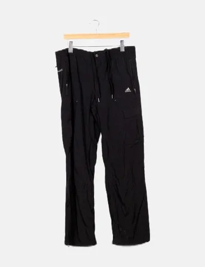 Adidas Pantalón trekking negro recto