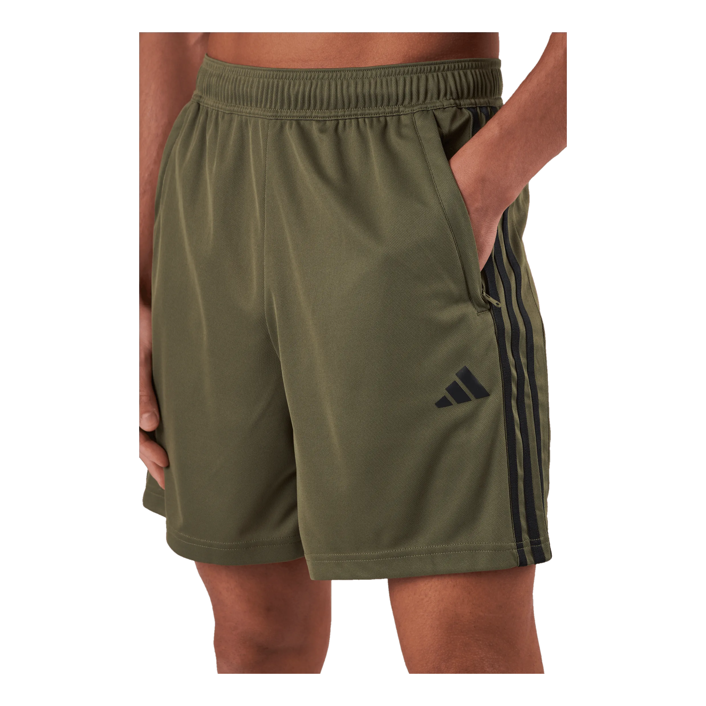 ADIDAS TRAIN ESSENTIALS PIQUé 3STRIPES TRAINING SHORTS OLISTR/BLACK