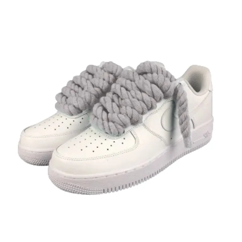 Air Force 1 Custom Lacet Corde Gris Clair