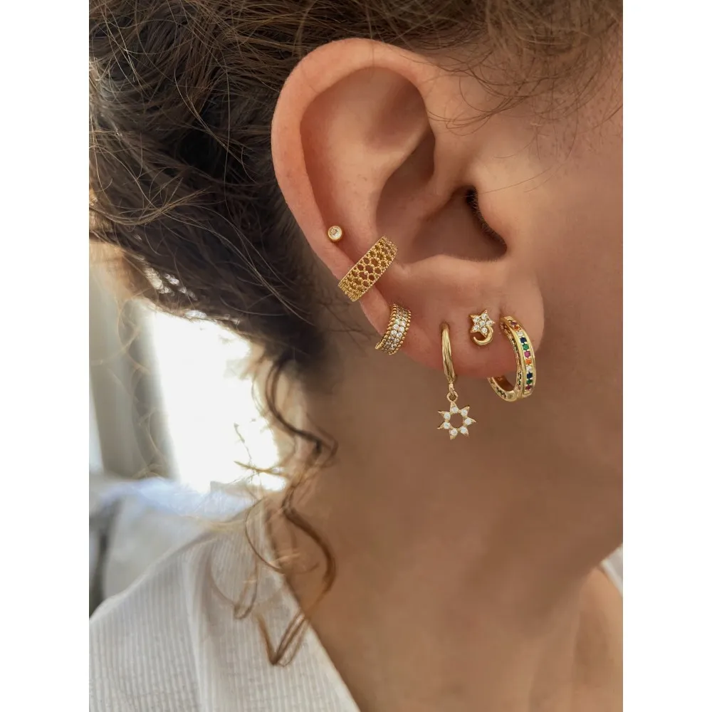 Aro Cela Circonitas Multicolor Oro