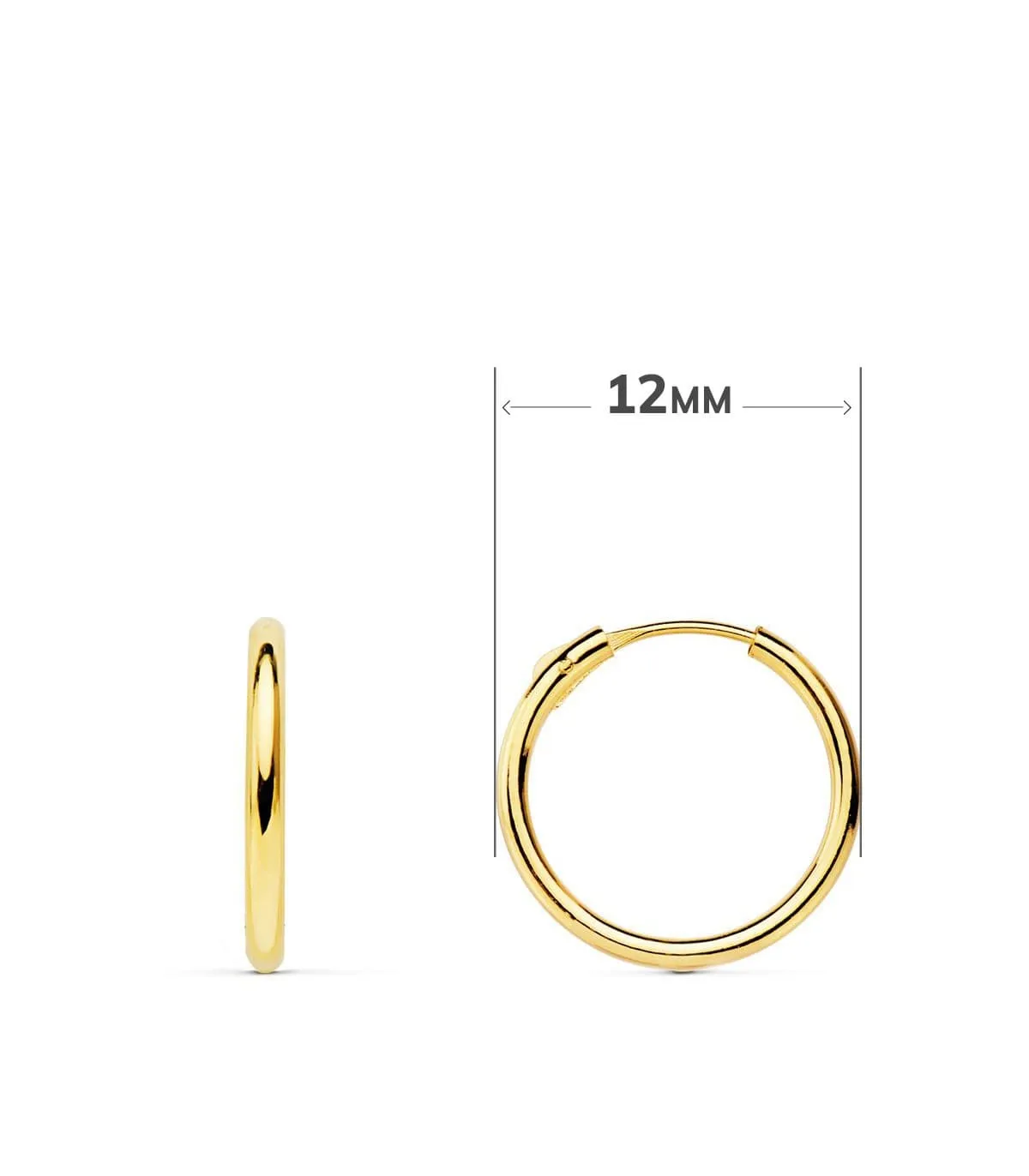 Aros Colgante Luna Oro Amarillo 18k