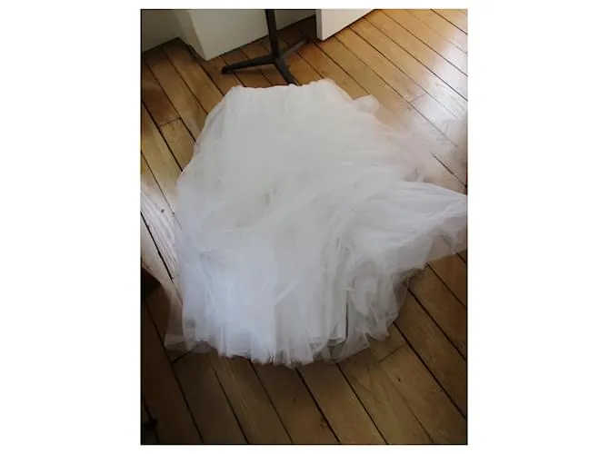 Autre Marque Enagua nupcial larga, tú. Blanco 