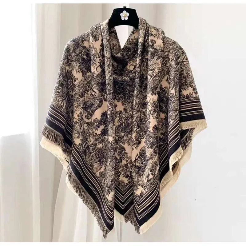 Autumn Winter Style Ettnic Square Square Buff para vacaciones de viajes para mujeres, Feeg de alta gama, bufanda cálida y de cac