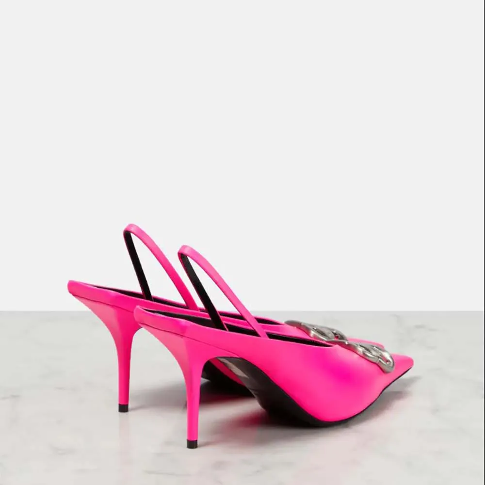 BALENCIAGA MUJER SQUARE KNIFE BB MULES SLINGBACKROSA