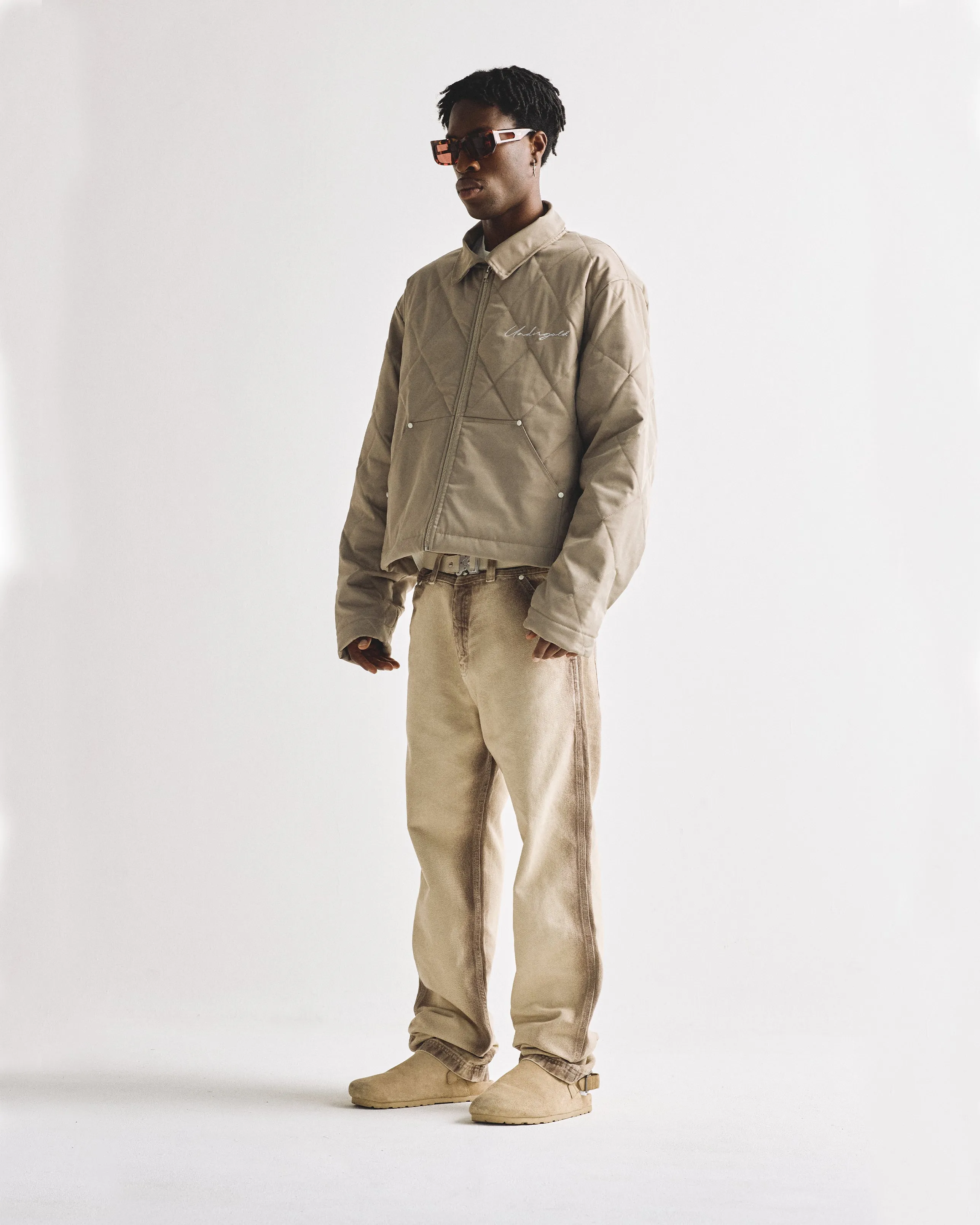 BASICS RHOMBUS ZIPUP JACKET CREAM