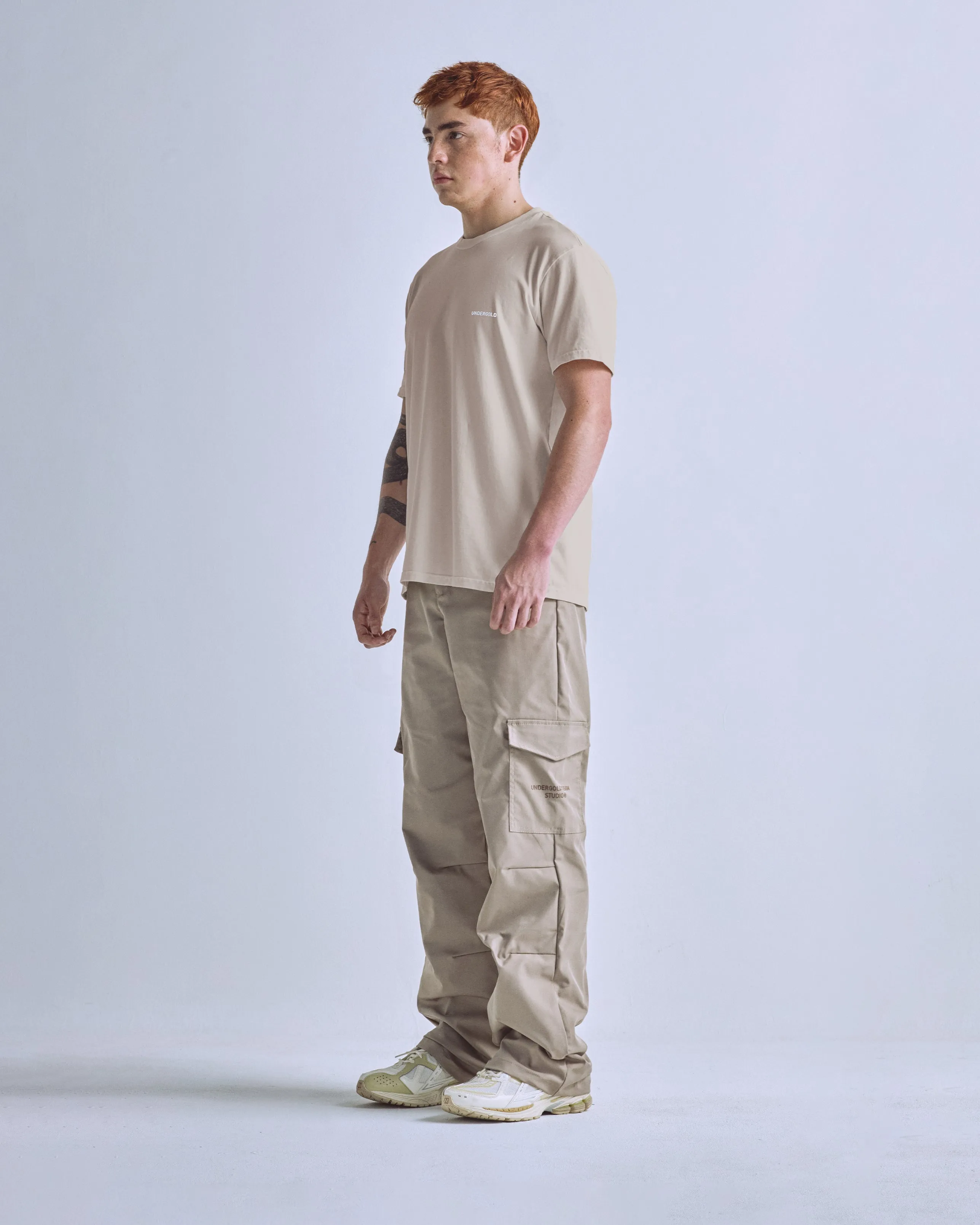BASICS TINY LOGO REGULAR FIT TSHIRT CREAM
