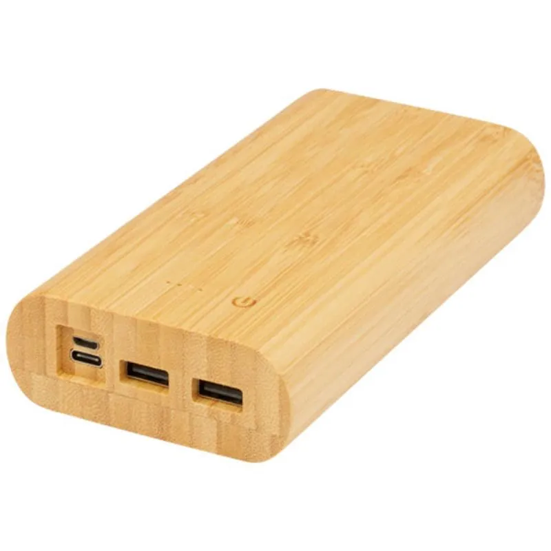 Batería externa publicitaria de 20,000 mAh de bambú Tulda
