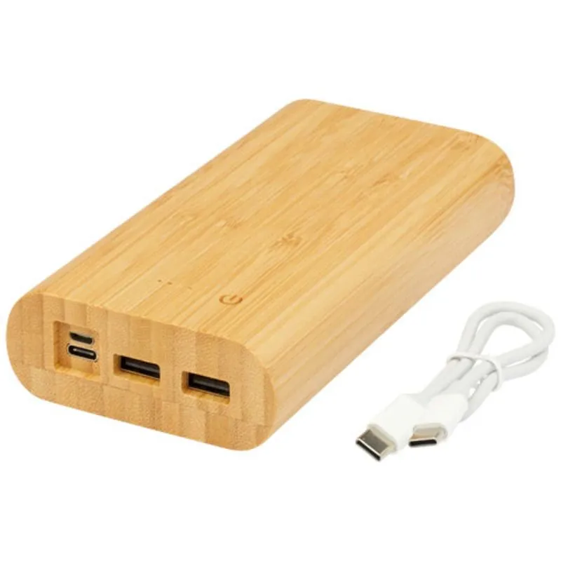 Batería externa publicitaria de 20,000 mAh de bambú Tulda