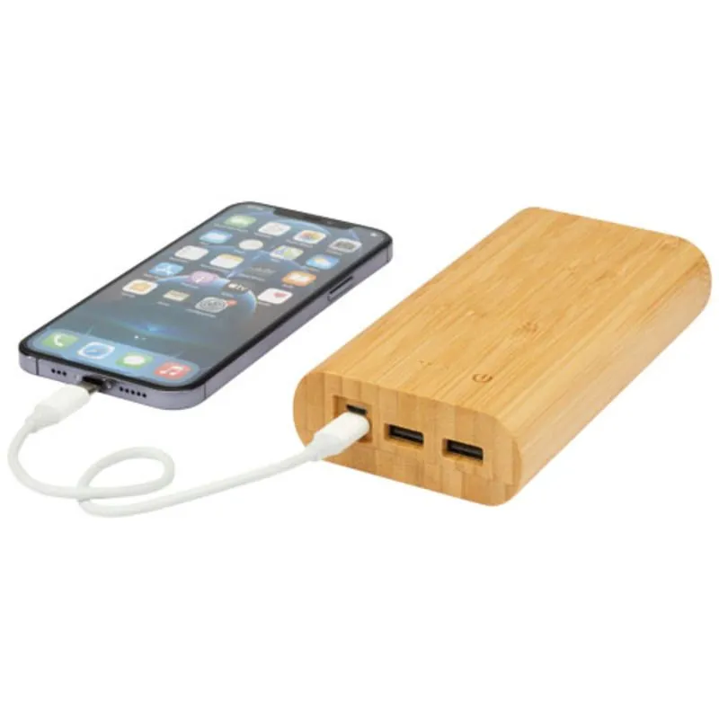 Batería externa publicitaria de 20,000 mAh de bambú Tulda