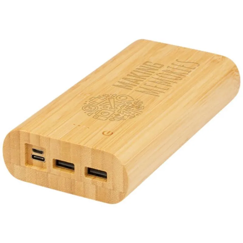 Batería externa publicitaria de 20,000 mAh de bambú Tulda