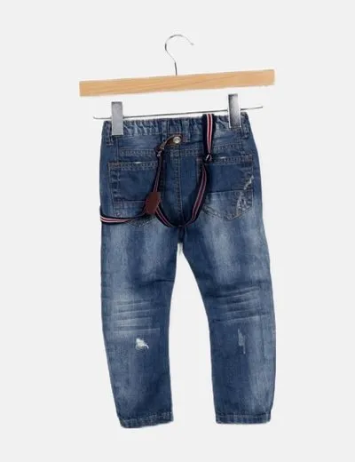 Bench. Jeans denim azul ripped