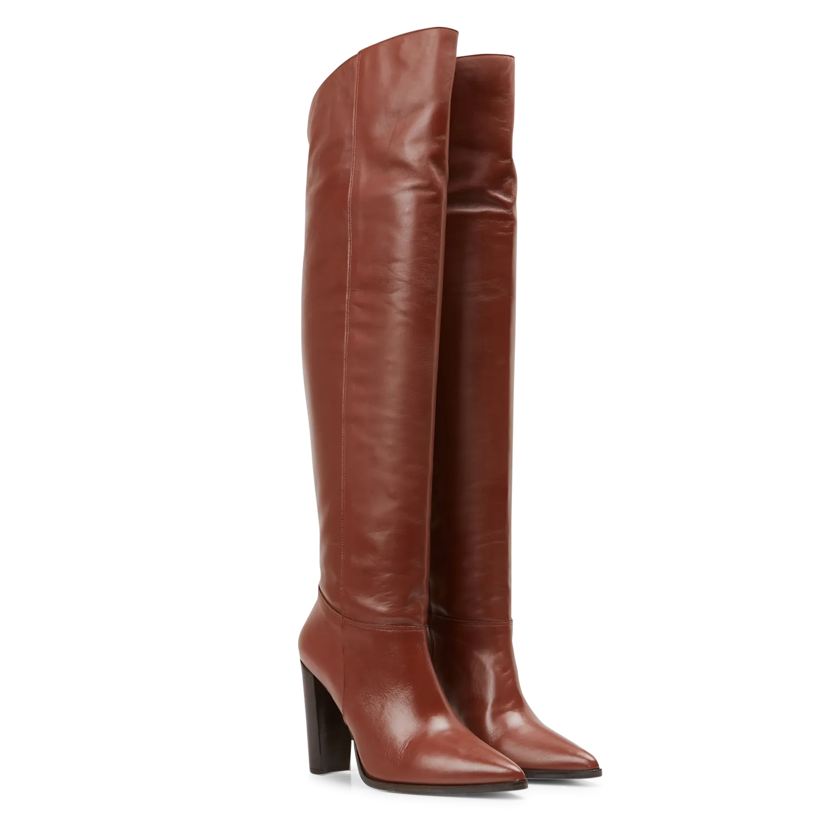 BERENICE LENA  BOTAS ALTAS DE PIEL EN MARRON