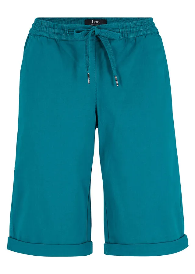 Bermudas de algodón con cómoda cintura turquesa