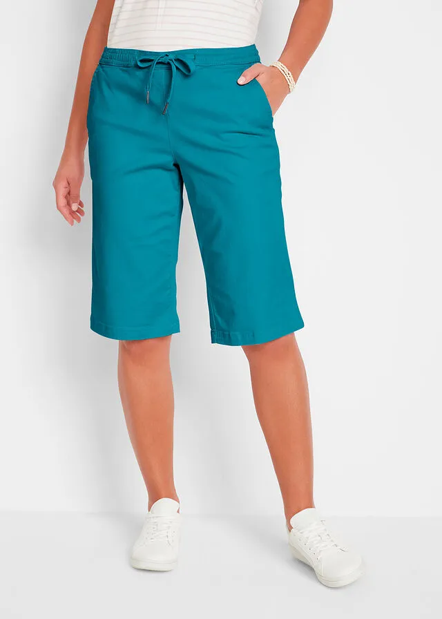 Bermudas de algodón con cómoda cintura turquesa