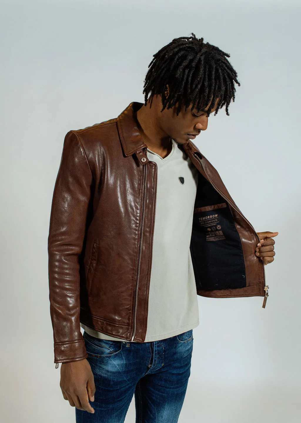 Blouson en cuir NORIS GREEN