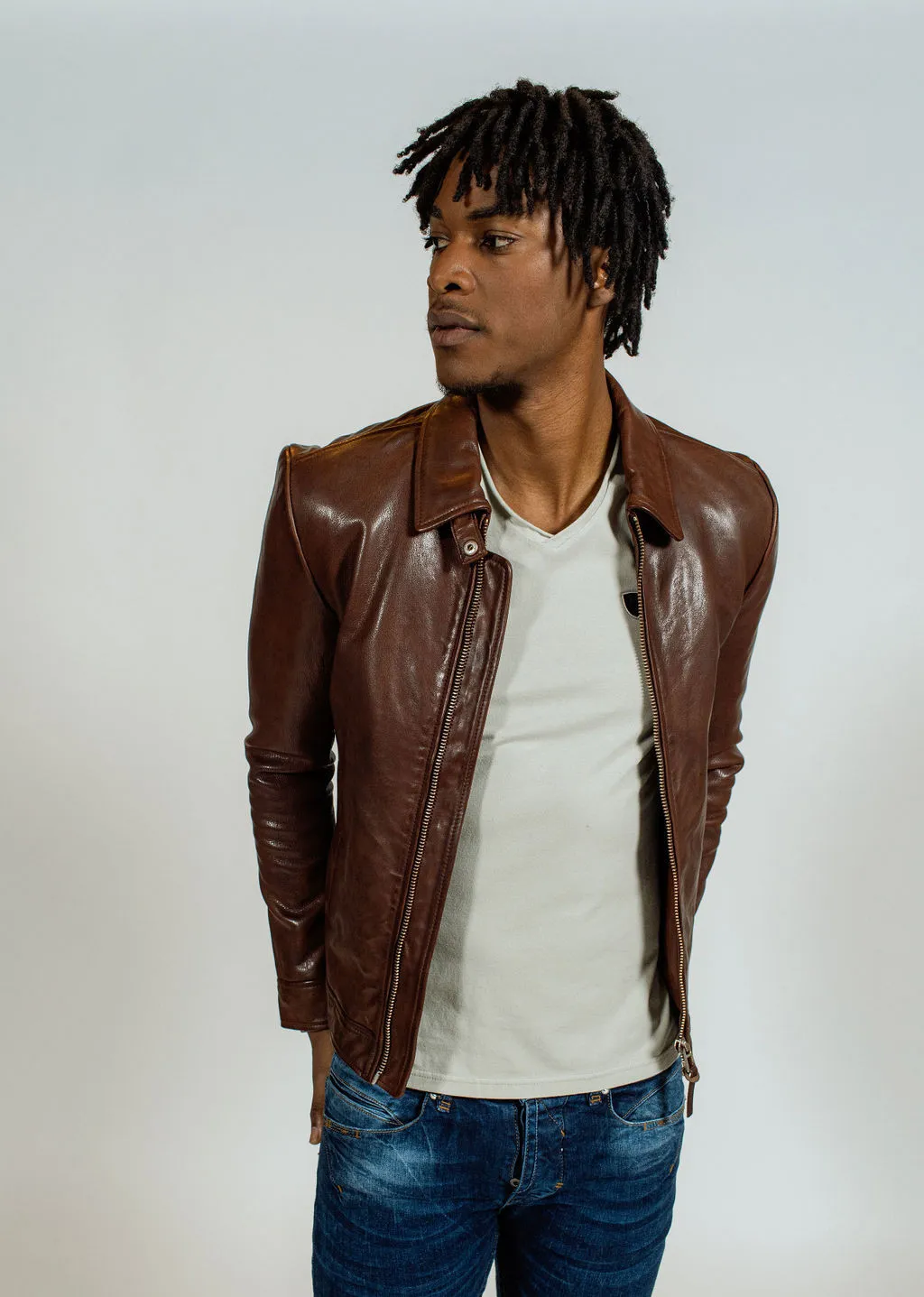Blouson en cuir NORIS GREEN