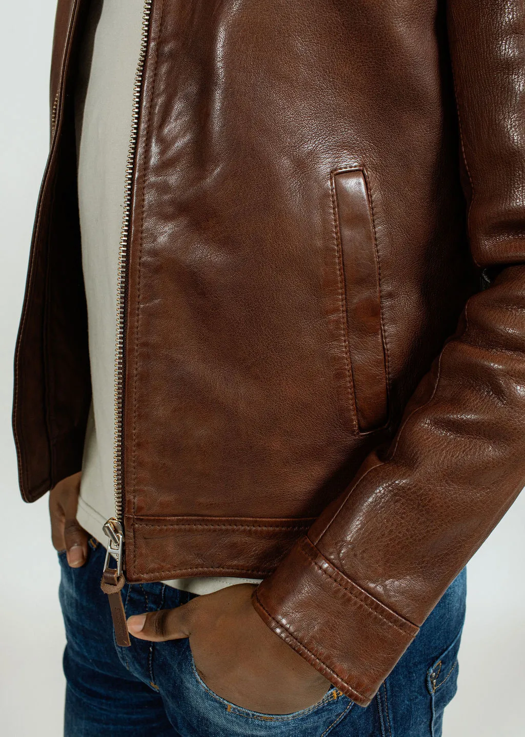 Blouson en cuir NORIS GREEN