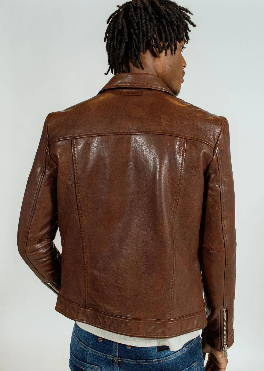 Blouson en cuir NORIS GREEN