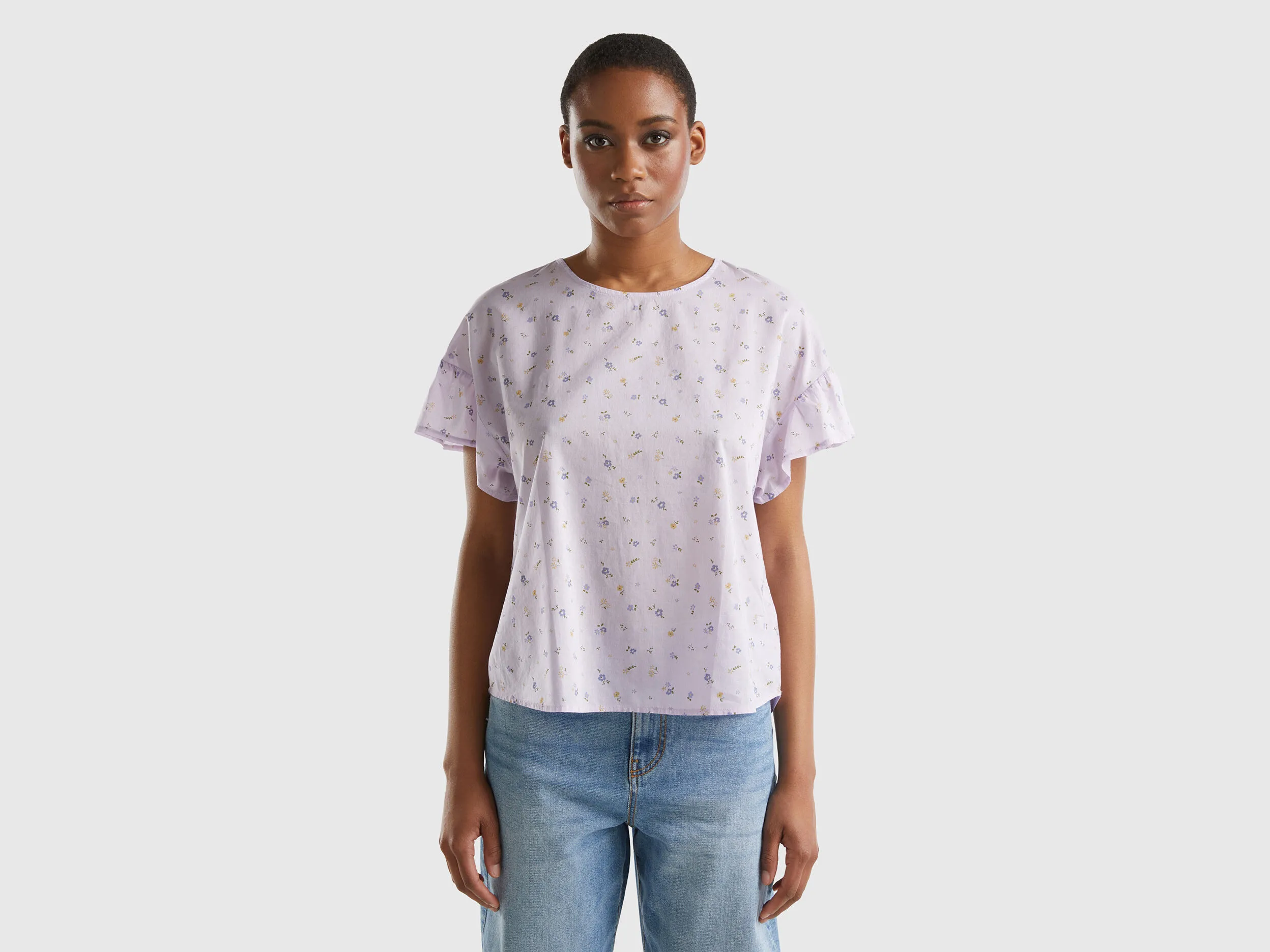 Blusa estampada de algodón ligero