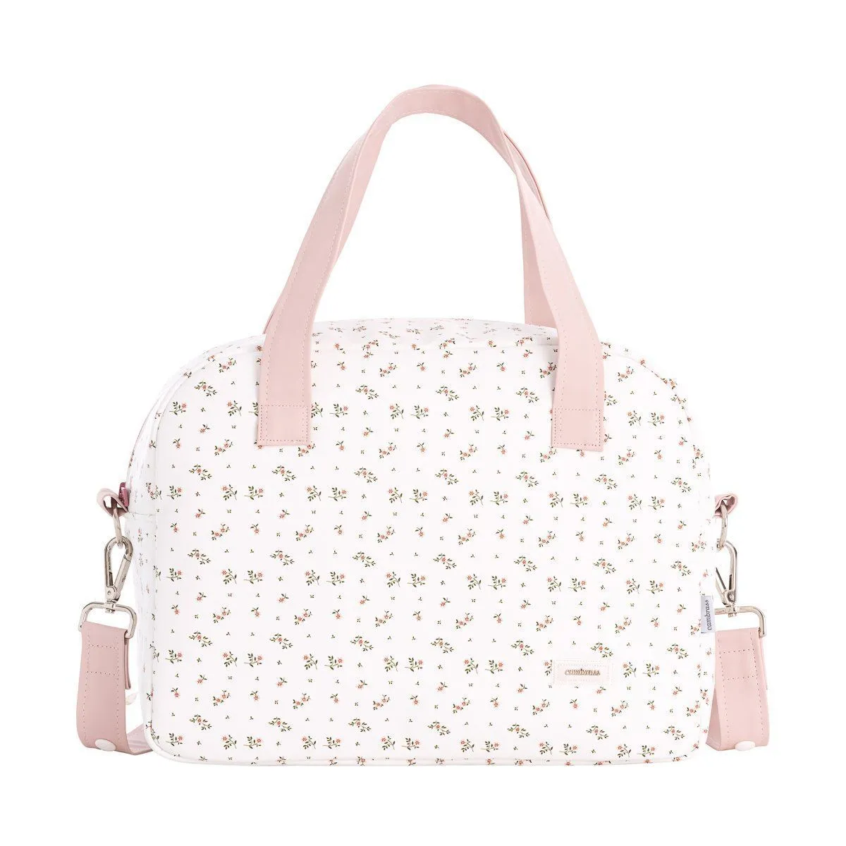 BOLSO MATERNAL PROME AURA BEIGE/FLORES 18x41x31 CM CAMBRASS
