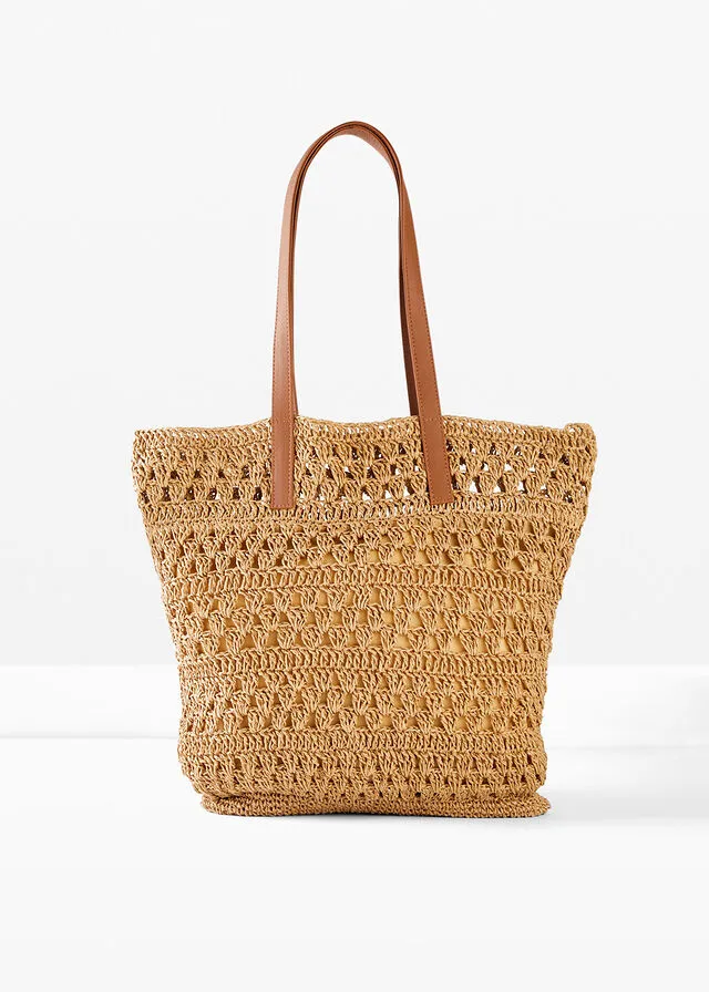 Bolso shopper crudo/bronceado