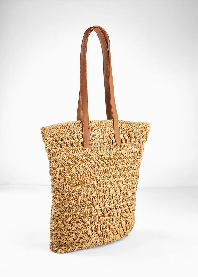 Bolso shopper crudo/bronceado