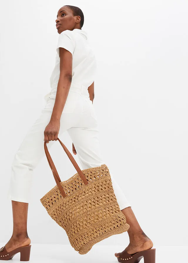 Bolso shopper crudo/bronceado