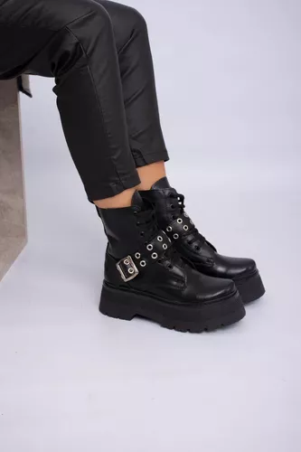 BORCEGO DE MUJER PLATAFORMA MODA CON CINTO OJALILLOS ART781