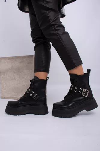 BORCEGO DE MUJER PLATAFORMA MODA CON CINTO OJALILLOS ART781
