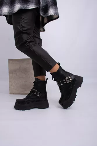 BORCEGO DE MUJER PLATAFORMA MODA CON CINTO OJALILLOS ART781