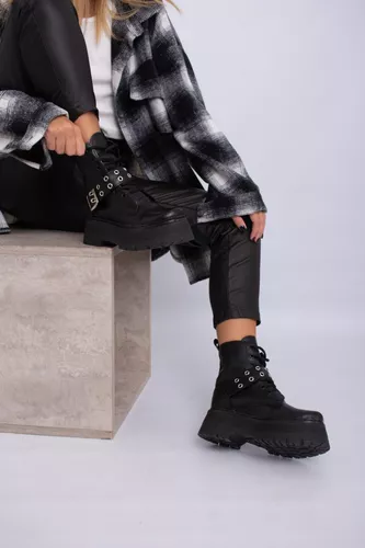 BORCEGO DE MUJER PLATAFORMA MODA CON CINTO OJALILLOS ART781