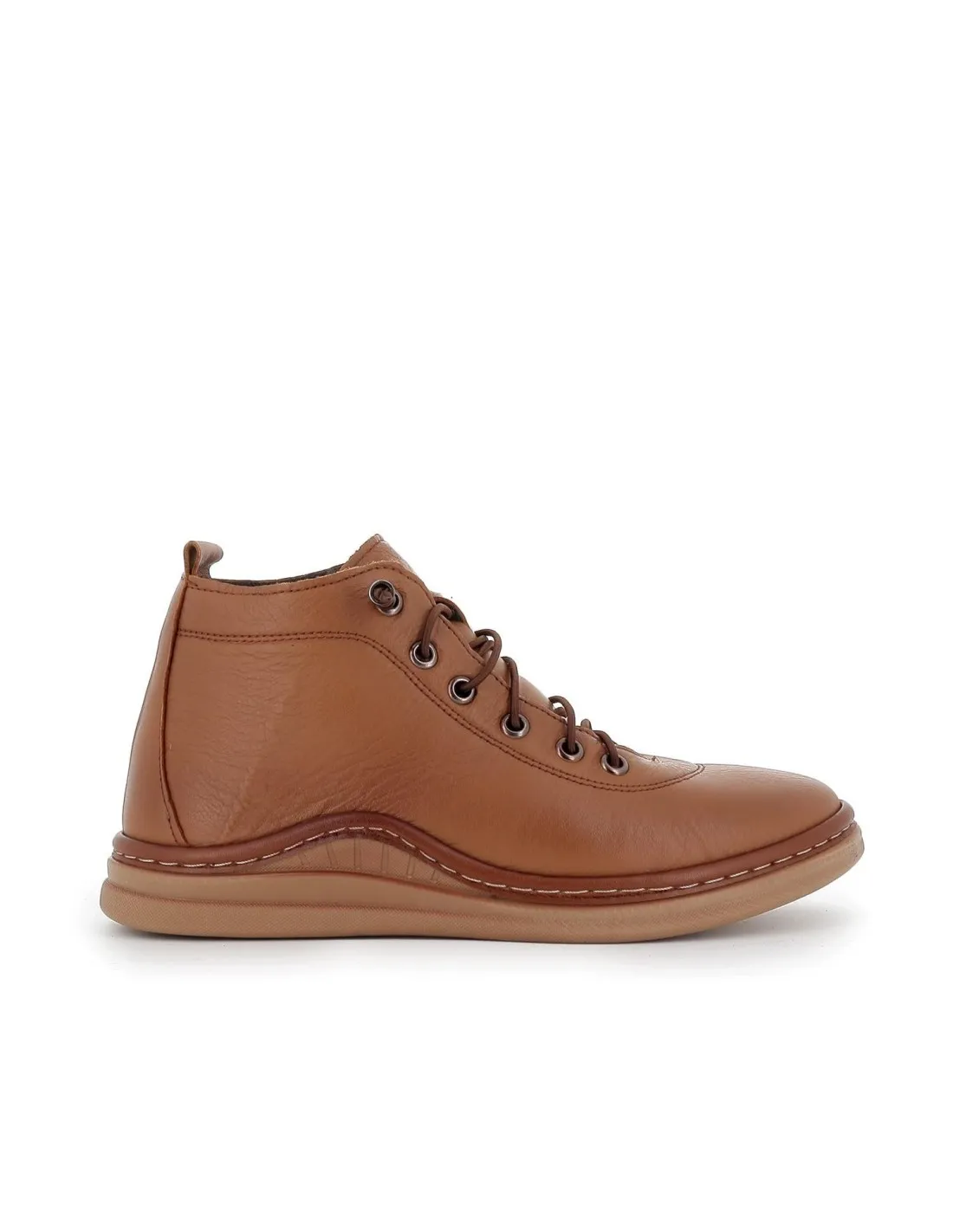 Bota casual de piel cuero cordones finos Erase