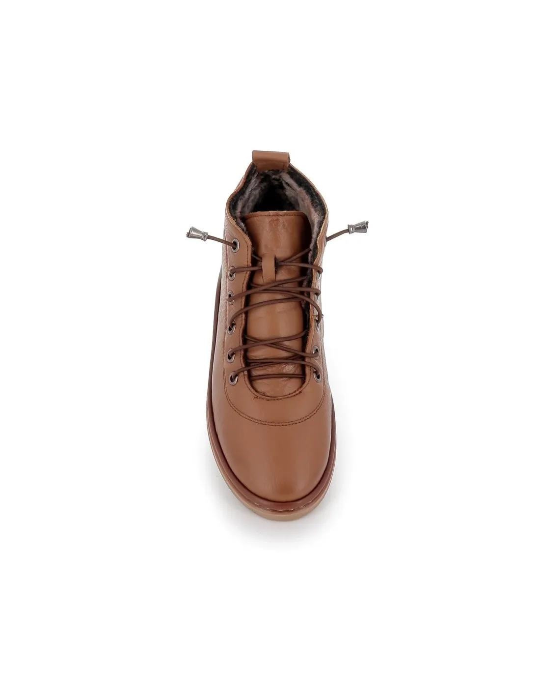Bota casual de piel cuero cordones finos Erase