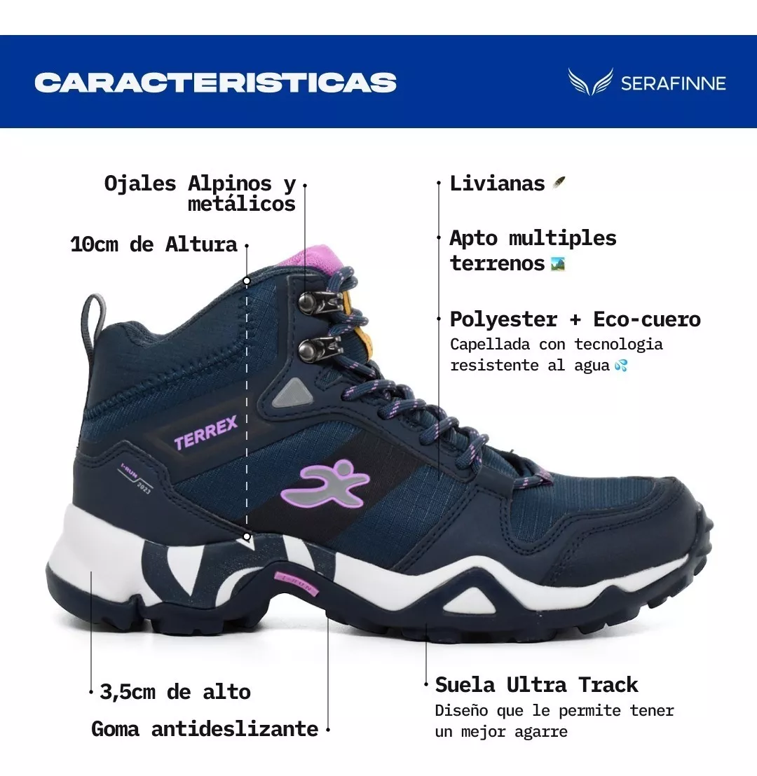 Bota Zapatilla Trekking Botita Mujer Importada Irun 6486